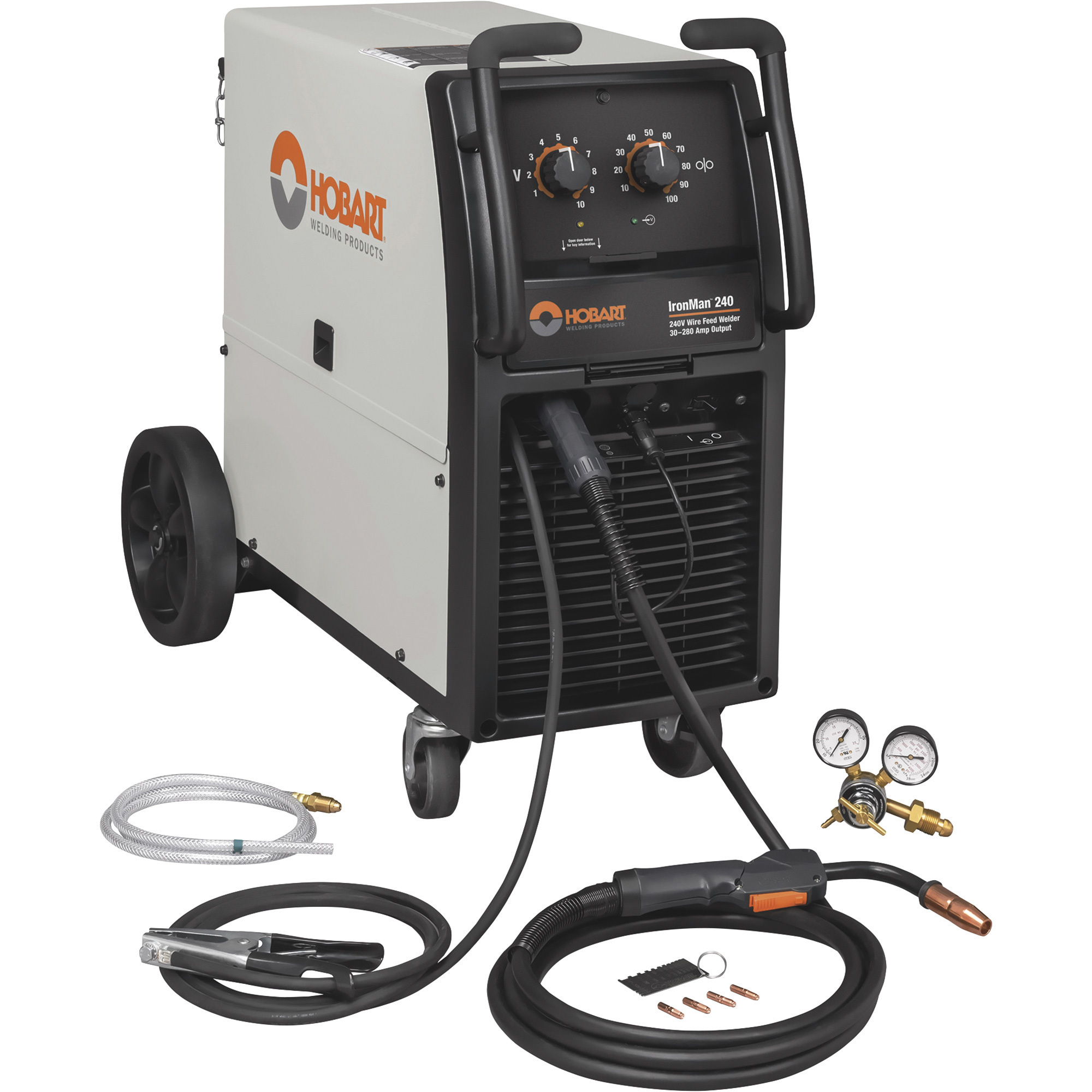 Hobart IronMan 240 MIG Welder Flux Core Welder with Cart, Model# 500574
